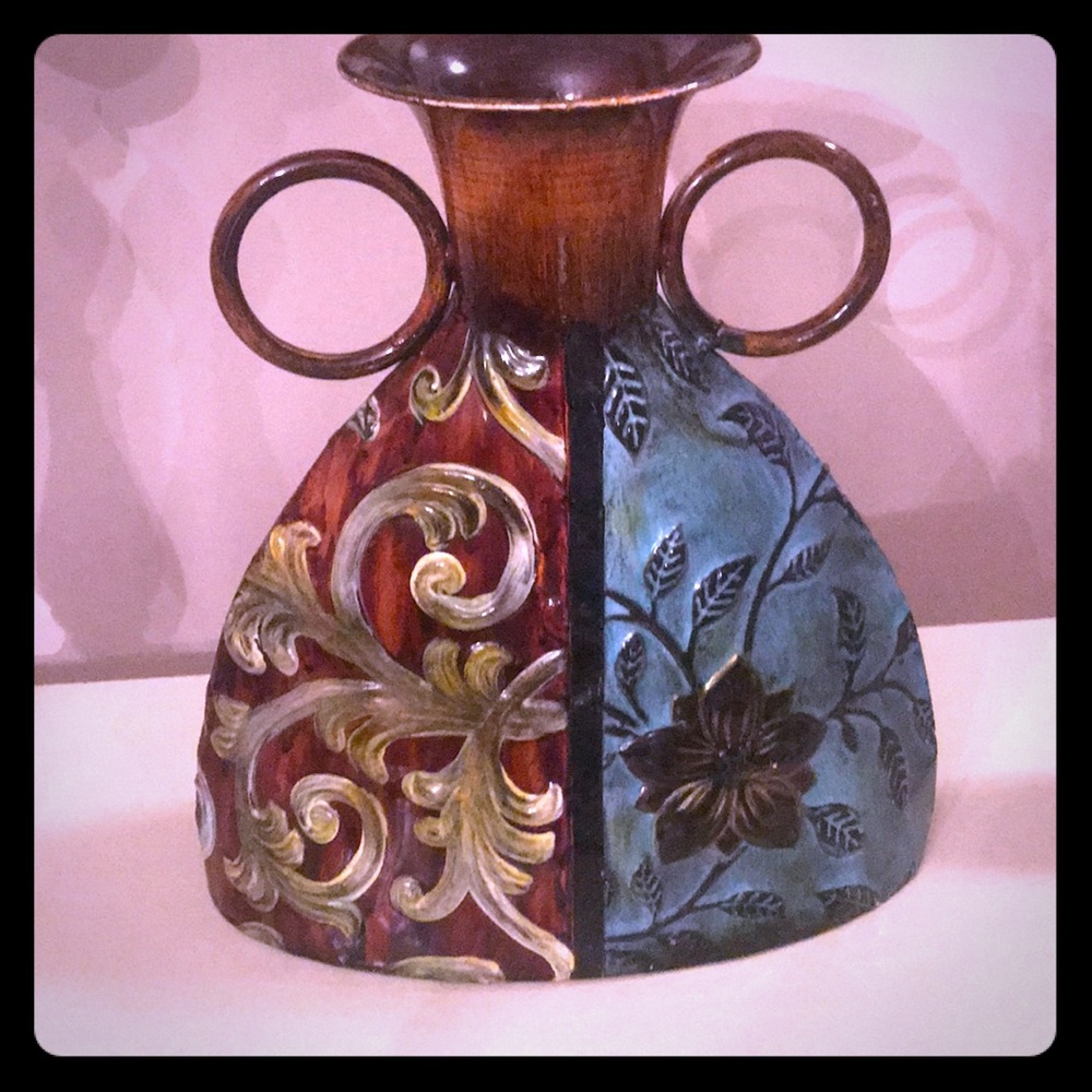 Beautiful metal vase decor